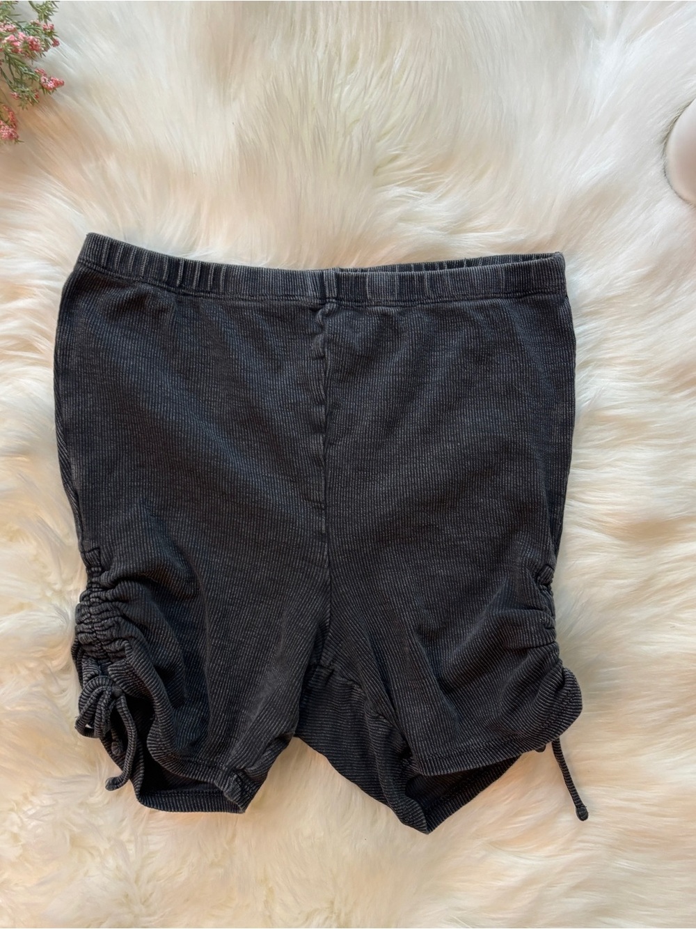PacSun Ribbed High Rise Ruched Biker Shorts